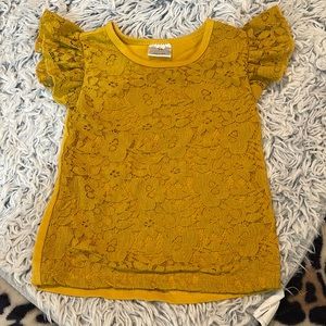 Mustard top, size XS (2t-3t)